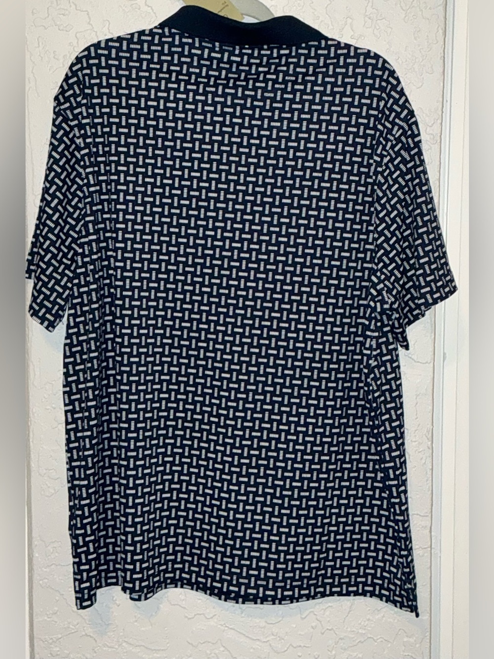 Goodfellow & Co Navy and White Geometric-Print Polo (NWT) - Picture 4 of 7